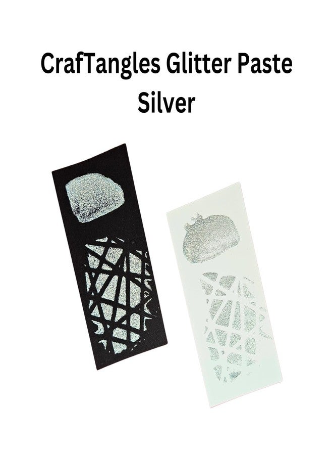 CrafTangles Glitter Paste - Silver (120 ml), for Art and Craft, Hi Sheen, Non-Toxic, Made in India, Artist Grade, Adds Texture to Art CTGPSL120 - Image 2
